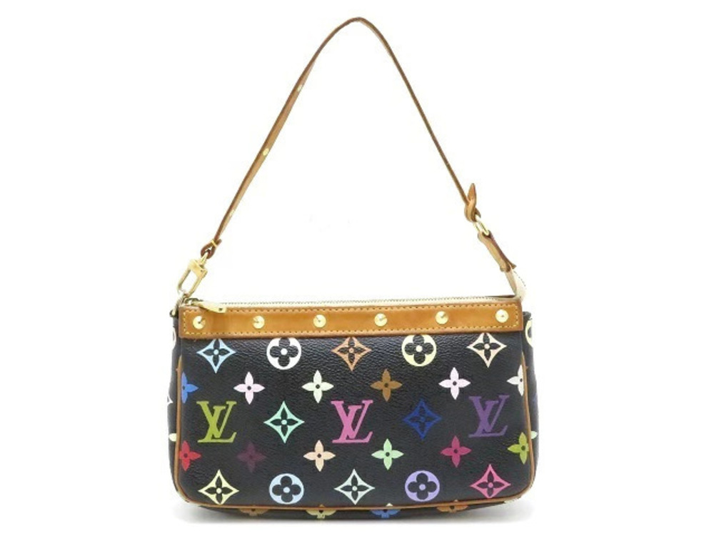 LOUIS VUITTON Pochette Accessoires Multicolor Noir Black